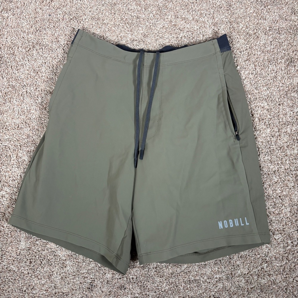 NOBULL Mens High Rise Training Shorts Army Green Olive CrossFit Gym Size M